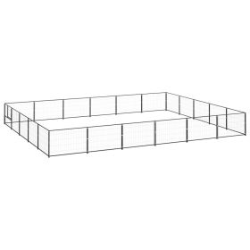 Dog Kennel Black 322.9 ftÂ² Steel (Color: black)