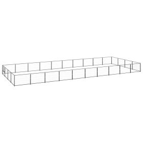Dog Kennel Black 430.6 ftÂ² Steel (Color: black)
